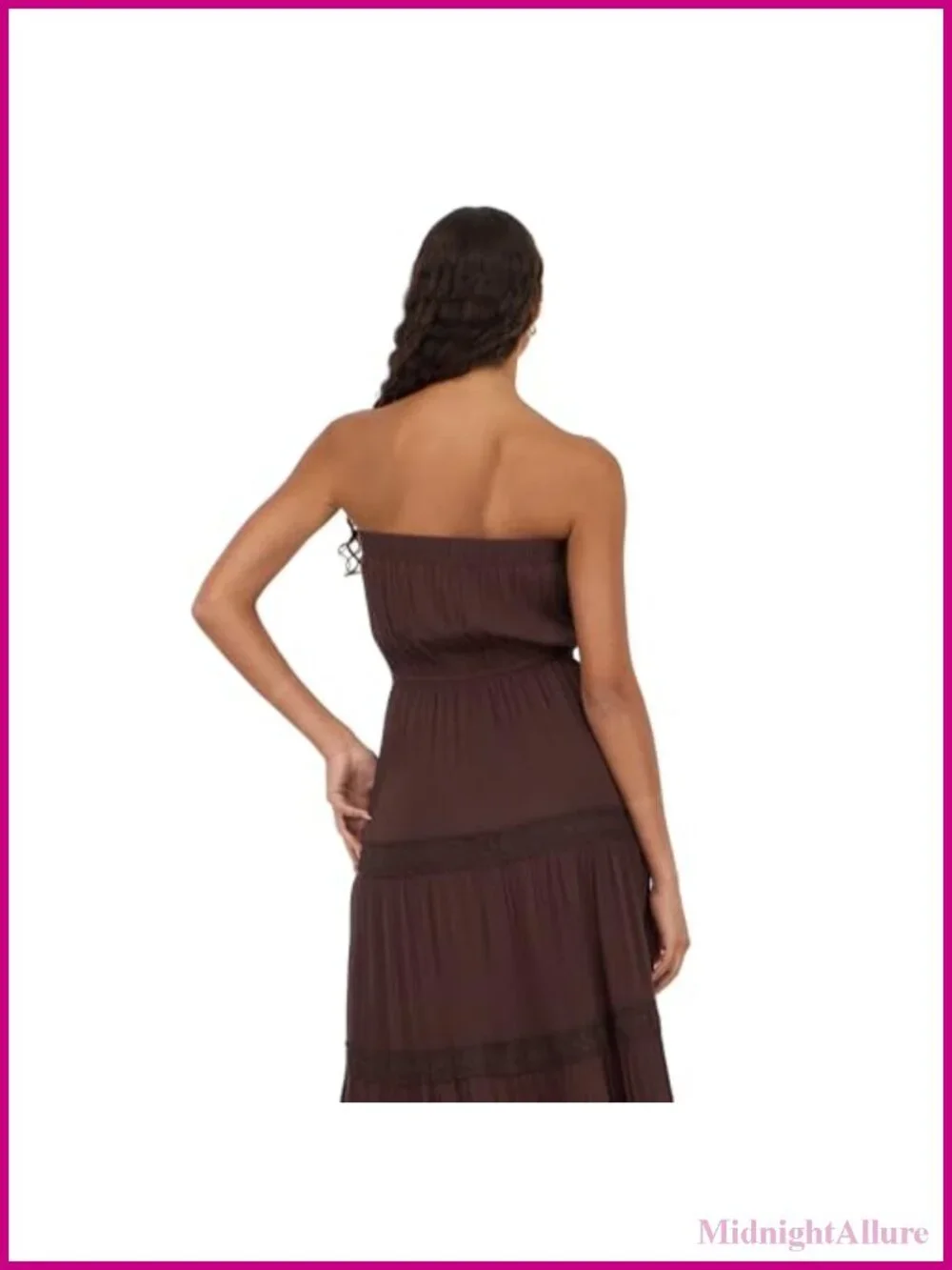 Tube Maxi Dress with Crochet Inserts Sheath Silhouette